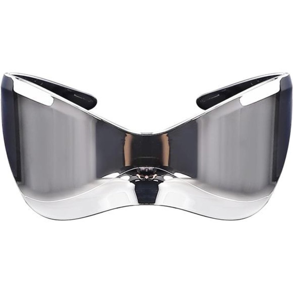 Silver Mirror Infinity Chic Shield Sunglasses